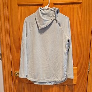 Lou & Grey Light Blue Pullover with Asymmetrical Zip